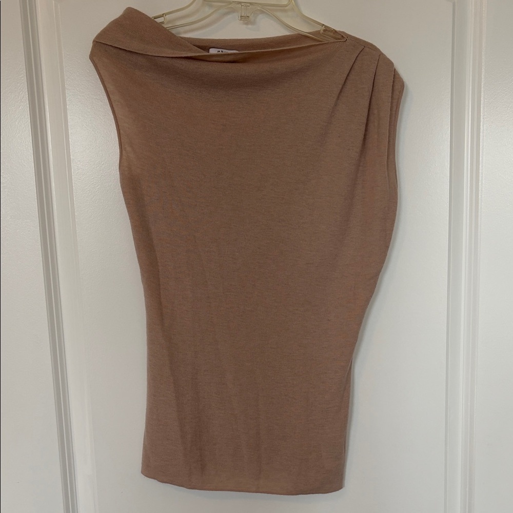Reiss Cashmere-Blend Knit Top - Light Taupe